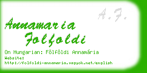 annamaria folfoldi business card