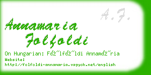 annamaria folfoldi business card